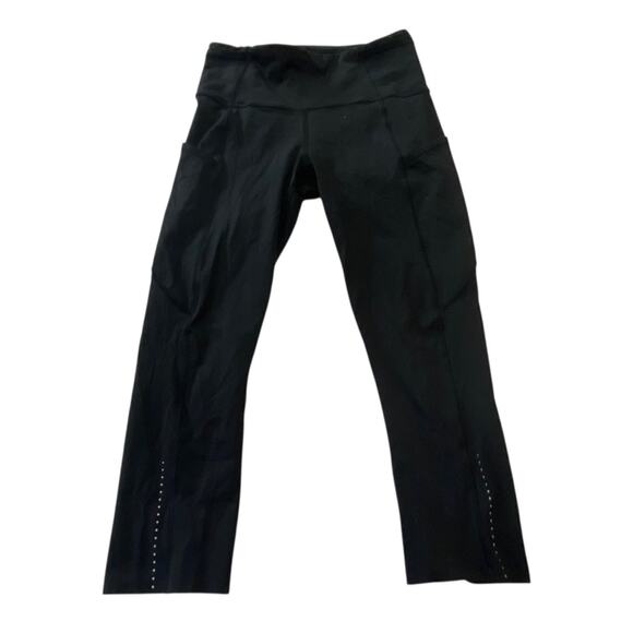 Lululemon Fast Free High-Rise Legging 19" Size 4 black crop running reflective - Picture 3 of 11